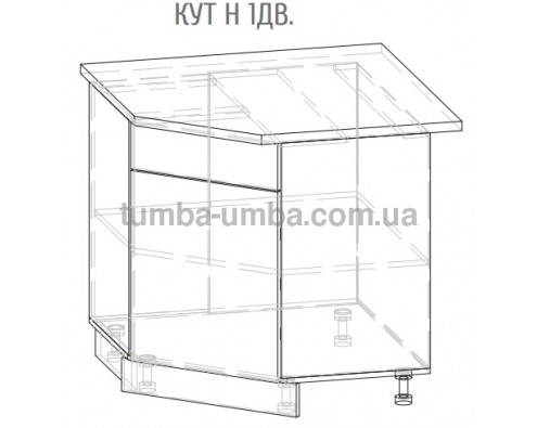 Тумба угловая на кухню 1000 Индиго ЛД 298.090.000.138, Чёрный/Тёмно-синий